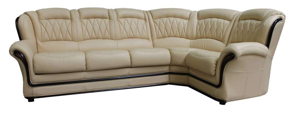 Угловой диван-кровать  из кожи "БАКАРДИ"  3мL/R.90.1R/L
