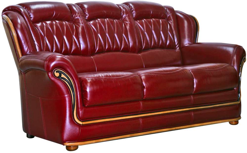 Трехместный диван-кровать из кожи  "Бакарди" 3м