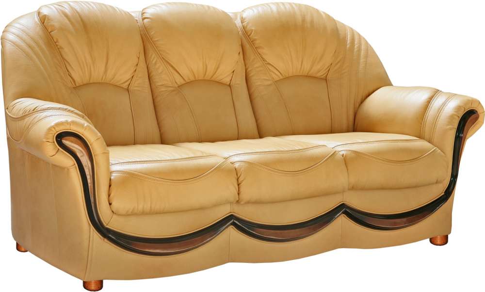 Трехместный диван-кровать из кожи Дельта