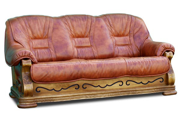 Трехместный диван-кровать из кожи Консул-21