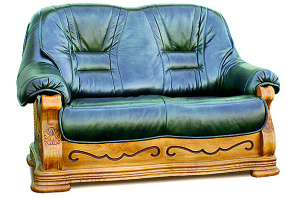 Двухместный диван-кровать из кожи Консул-21