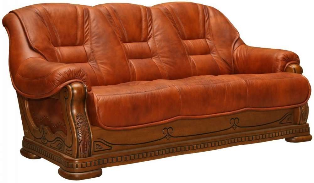 Трехместный диван-кровать из кожи Консул-2020