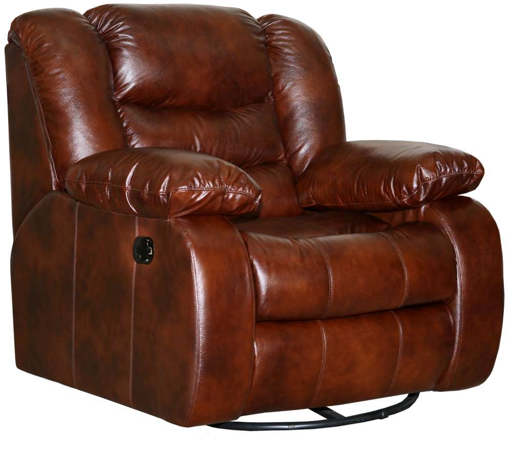 Кресло-реклайнер из кожи Манчестер 1 коричневый